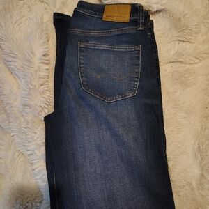 American Eagle Outfitters Men's Dark Blue Slim Straight Jeans